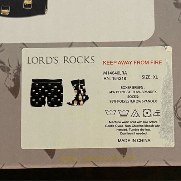 Lord’s Rocks Men’s Whiskey Themed Gift Set (XL) New in Box! - Picture 3 of 3